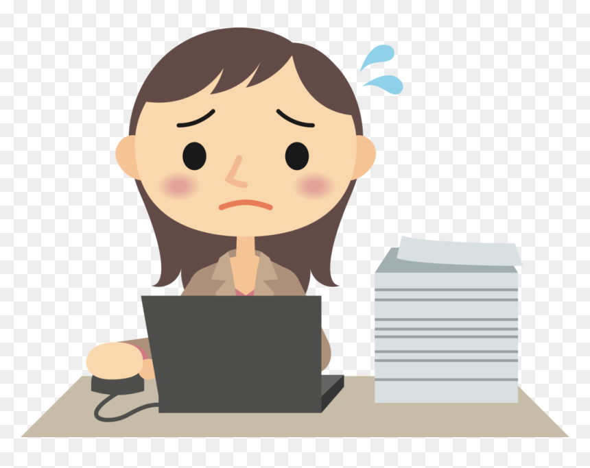 Job,cartoon,computer Keyboard - Woman On Computer Cartoon, HD Png Download - keyboard.png