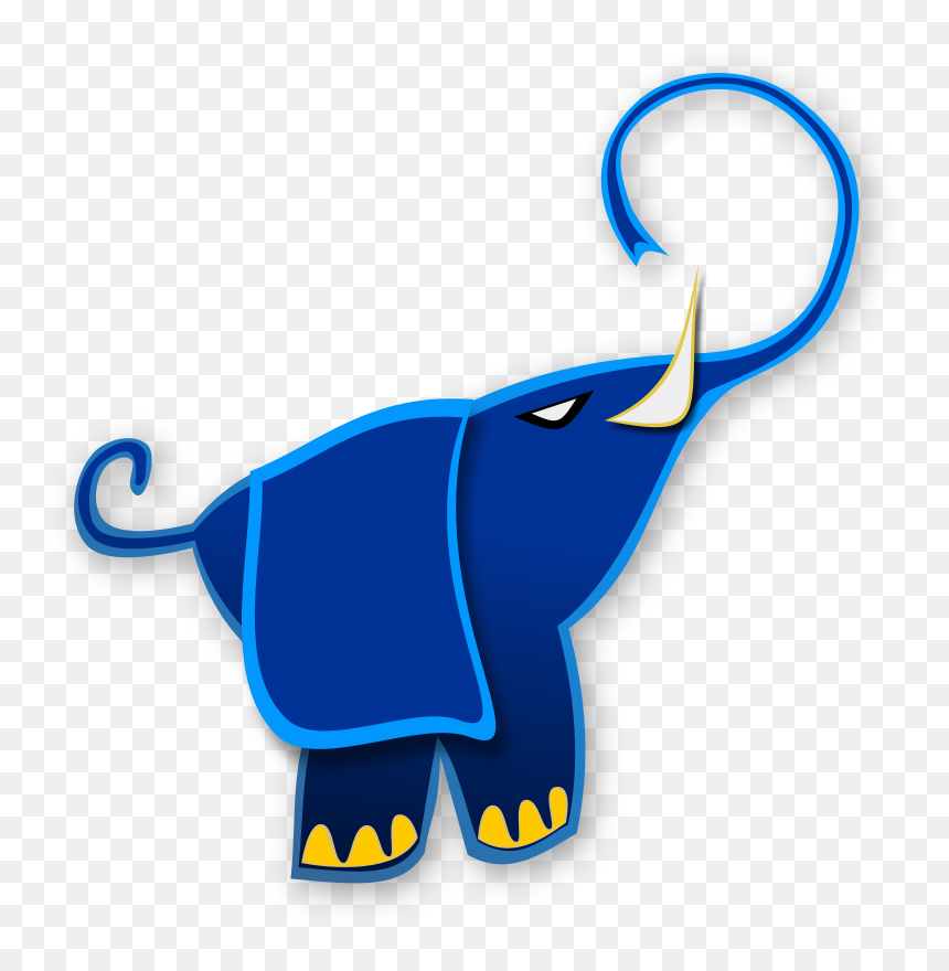 Blue Elephant - Gajah Abstrak, HD Png Download - elefante png