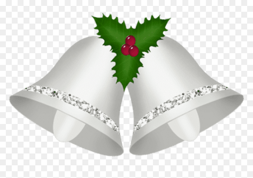 Free Png Transparent Christmas Silver Bells With Mistletoe - Silver Christmas Bell Png, Png Download - christmas mistletoe png