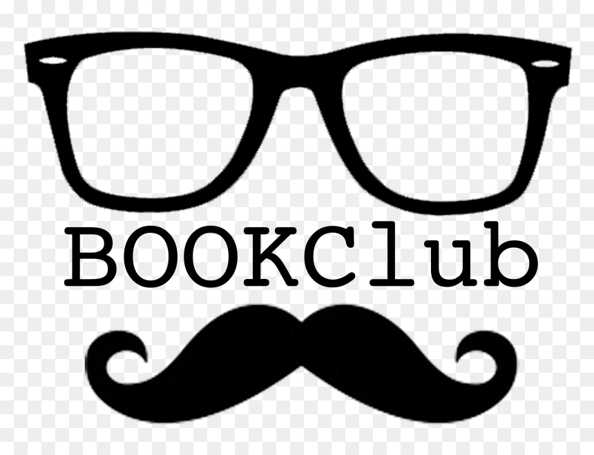 Mustache Clipart Eyewear - Book Club Clipart Png Black And White, Transparent Png - hipster mustache png