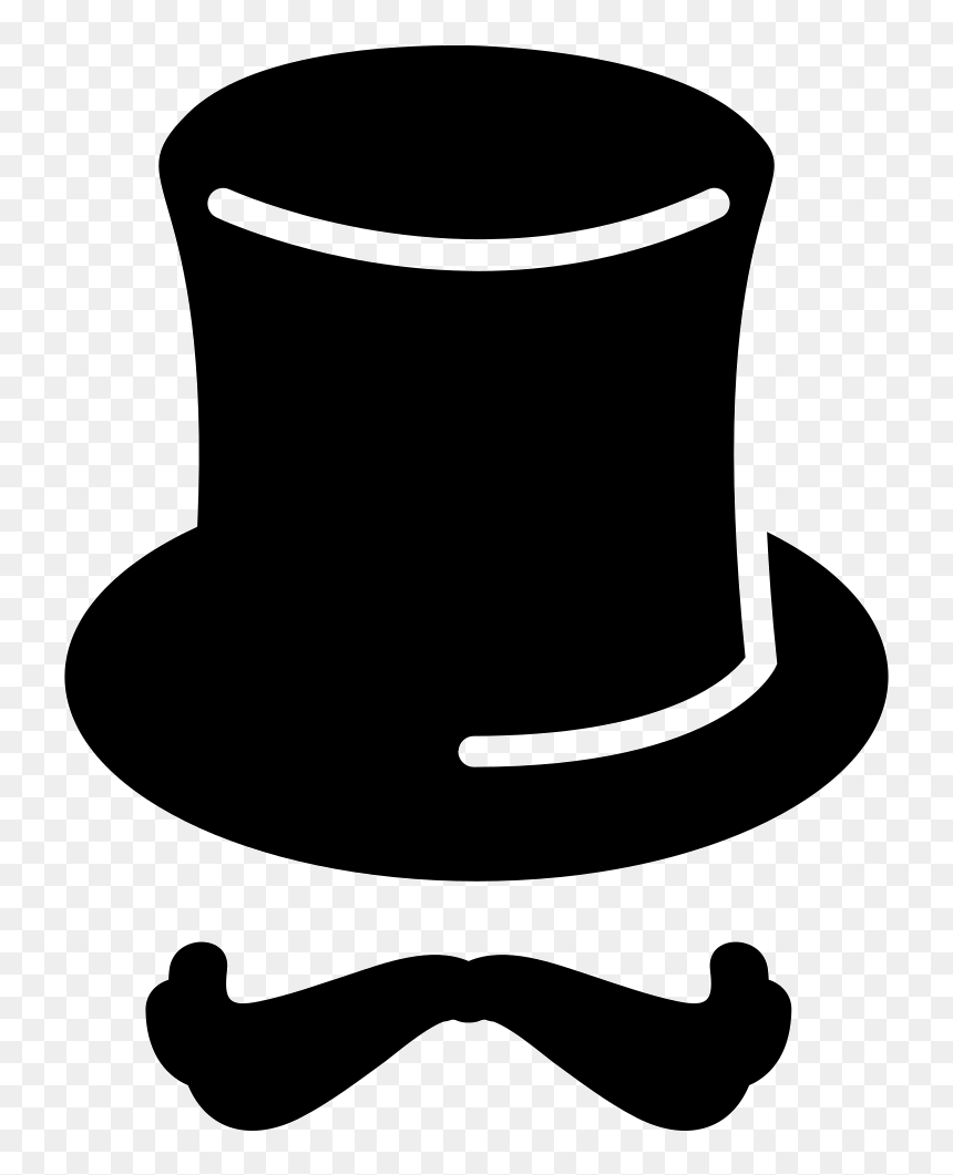 With Moustache Svg Png - Top Hat Icon Png, Transparent Png - hipster mustache png