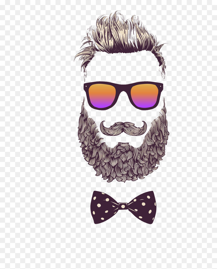 Bearded Photography Illustration Royalty-free Hipster, HD Png Download - hipster mustache png