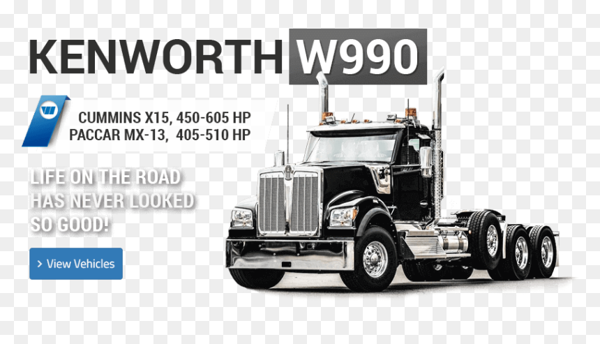 Kenworth W990 - Trailer Truck, HD Png Download - truck top view png