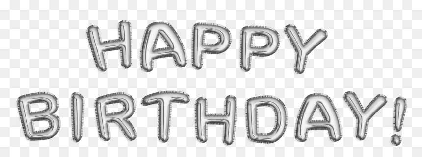 Silver Foil Png Clip - Monochrome, Transparent Png - happy birthday png transparent