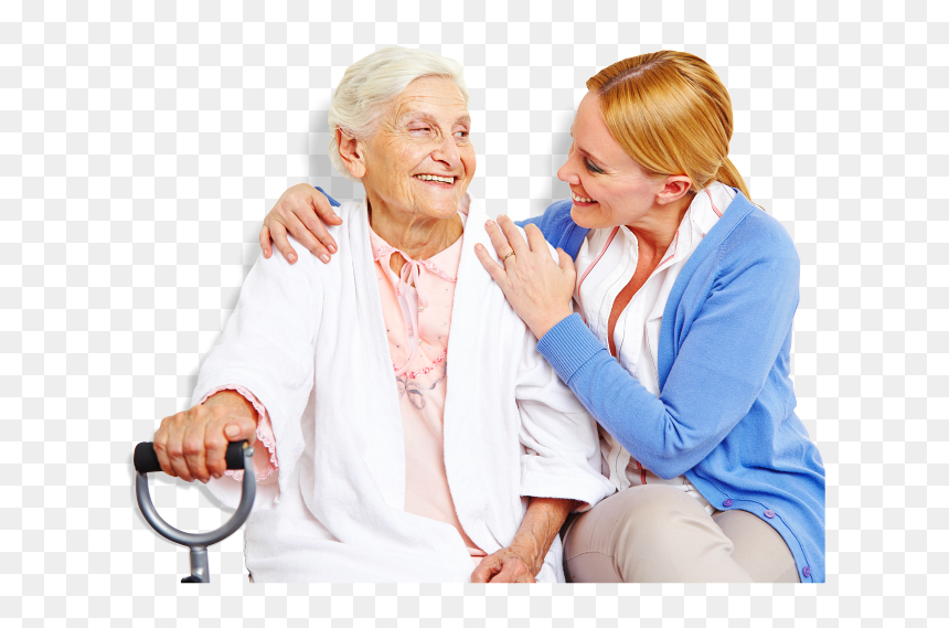 An Elderly And A Nurse - Aged Care & Ndis, HD Png Download - elderly png