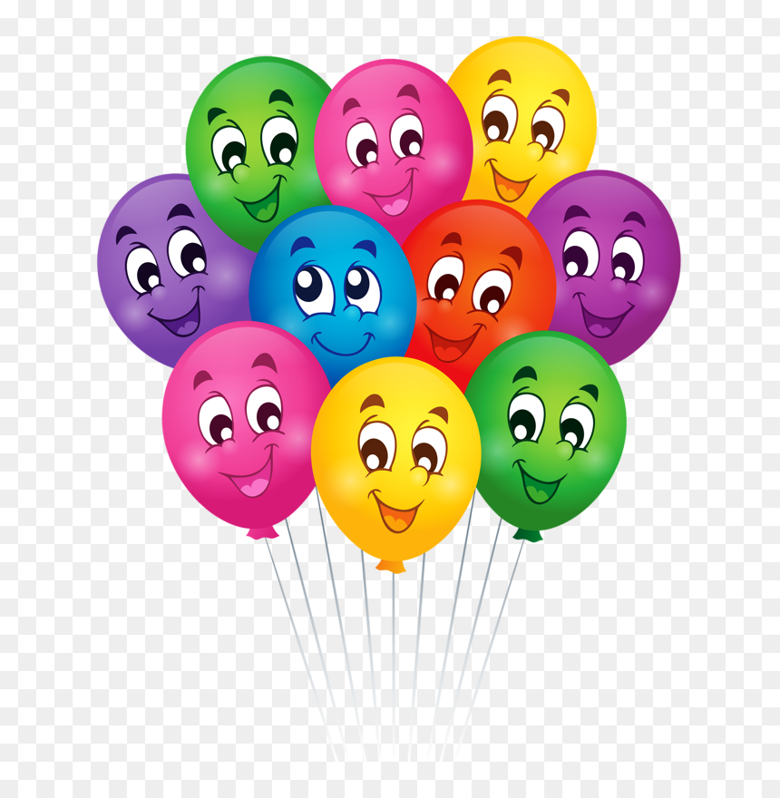 Png Smileys Happy Birthday And Birthdays - Cartoon Images Of Balloons, Transparent Png - happy face.png