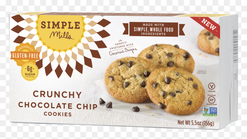 Simple Mills Sea Salt Crackers, HD Png Download - chocolate chip cookies png