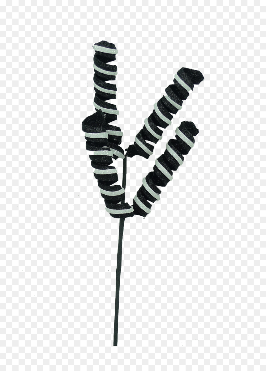 Glitter Black & White Curly Spray - Fern, HD Png Download - white glitter png