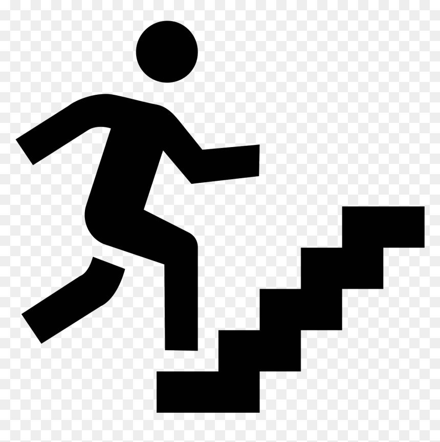 Stair At Getdrawings Com - Climbing Stairs Clipart, HD Png Download - person walking up stairs png