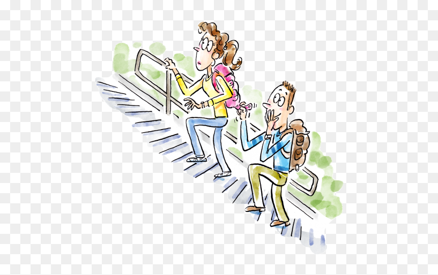 Cartoon, HD Png Download - person walking up stairs png
