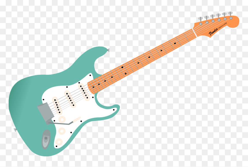 Electric Telecaster Fender Guitar Stratocaster Bass - Electric Guitar Fender Illustration, HD Png Download - fender stratocaster png