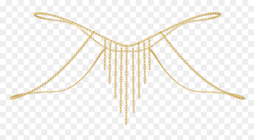 Golden Chain Bottom - Necklace, HD Png Download - golden chain png