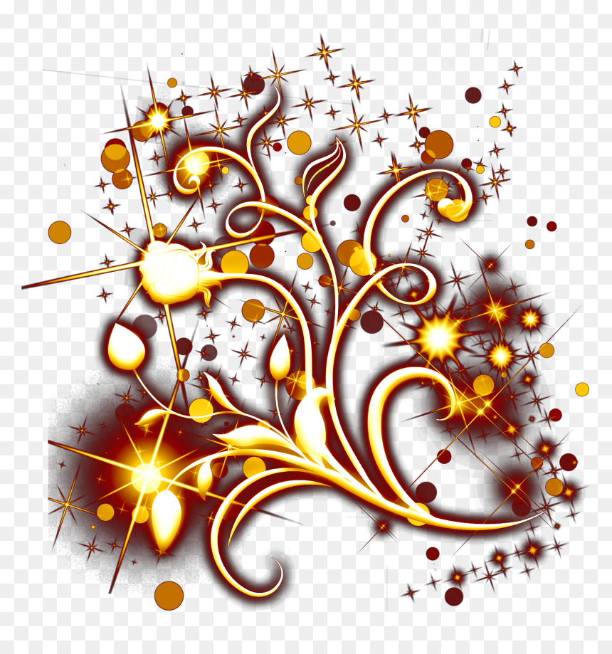 Light Effects Png -gold Flowers Light Effects Starlight - Illustration, Transparent Png - sunlight effect png