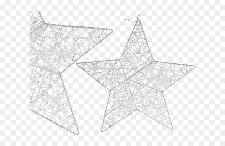 White Metal Star With Glitter With Hanger - Triangle, HD Png Download - white glitter png