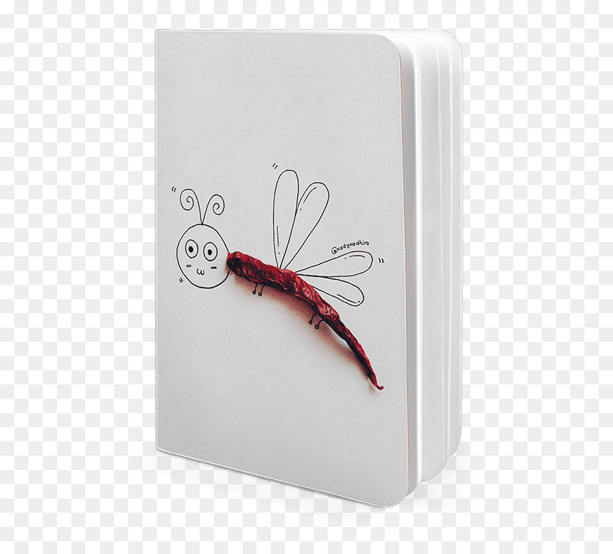 Dailyobjects Red Butterfly A5 Notebook Plain Buy Online - Dragonfly, HD Png Download - red butterfly png