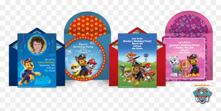 Paw Patrol Online Invitations - Paw Patrol Invitation Card, HD Png Download - paw patrol png images