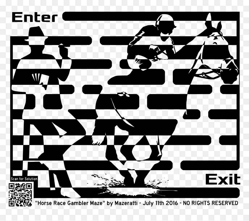 Horse Races And The Gambler Maze Clip Arts - Poster, HD Png Download - race horse png