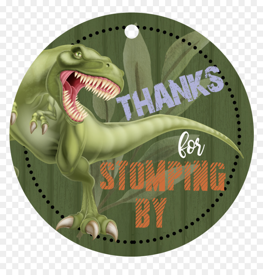 Dinosaur Gift Tag With Hole - Tyrannosaurus, HD Png Download - gift tag template png