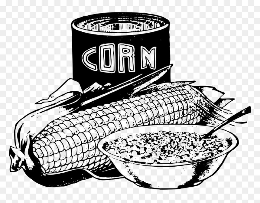 Corn Soup Can - Corn Food Clipart Black And White, HD Png Download - bowl of soup png