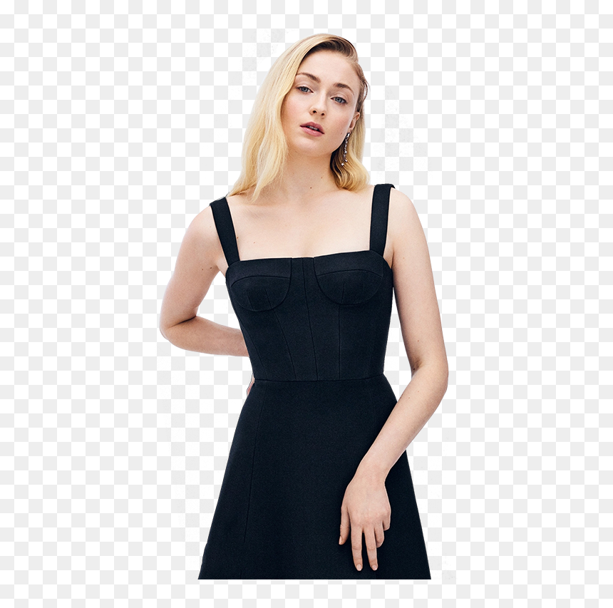 Sophie Turner - Sophie Turner Black Dress, HD Png Download - sophie turner png