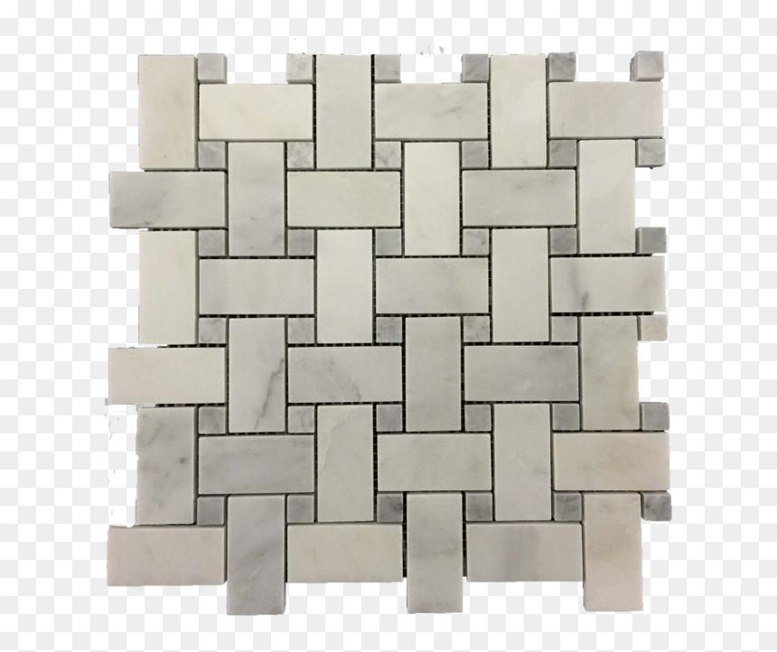Pearl White Basketweave With 5/8 - Floor, HD Png Download - tile floor png