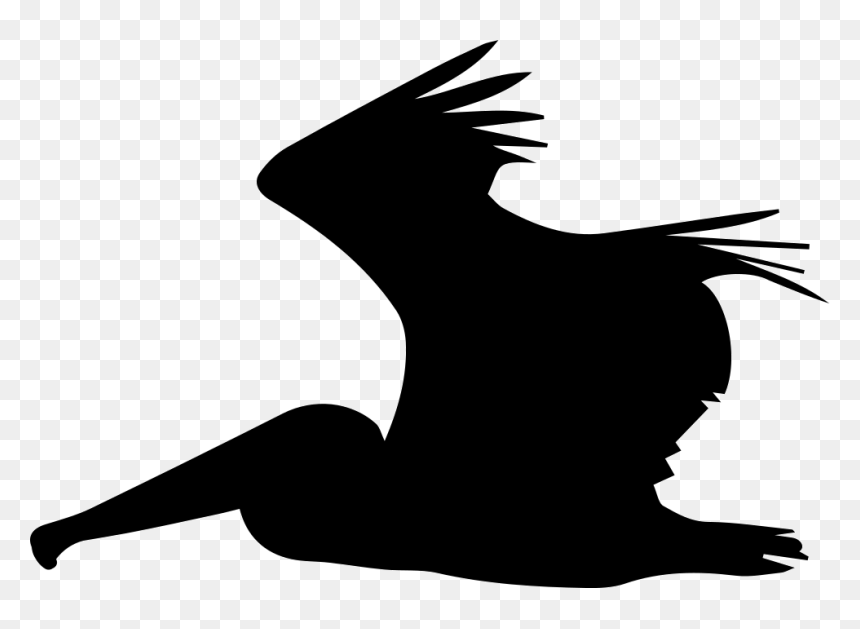 Pelican Flying Side Silhouette - Flying Pelican Silhouette Png, Transparent Png - flying bird silhouette png