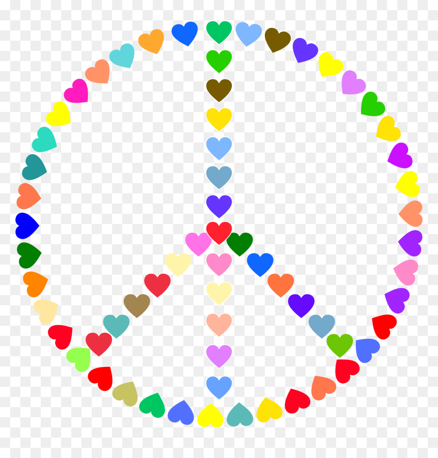Peace And Love Clipart - Colorful Peace Sign Clipart, HD Png Download - love clipart png