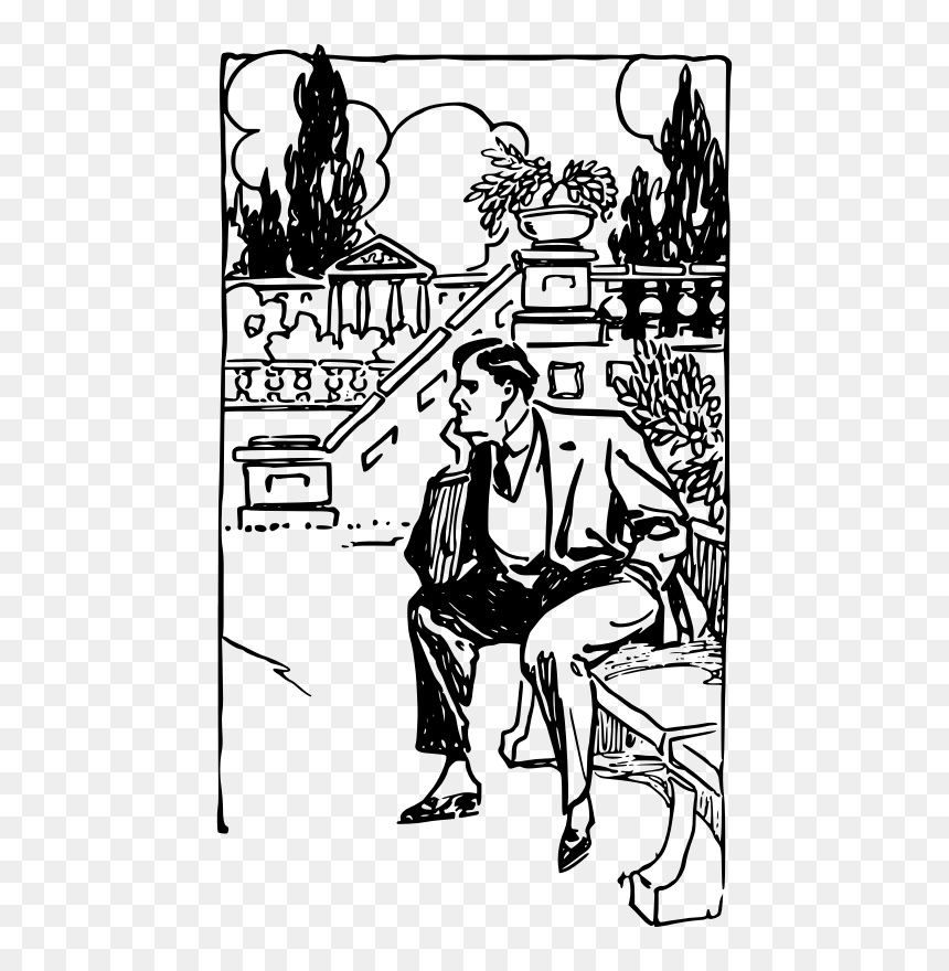 Thinking Man - Clip Art, HD Png Download - thoughts png