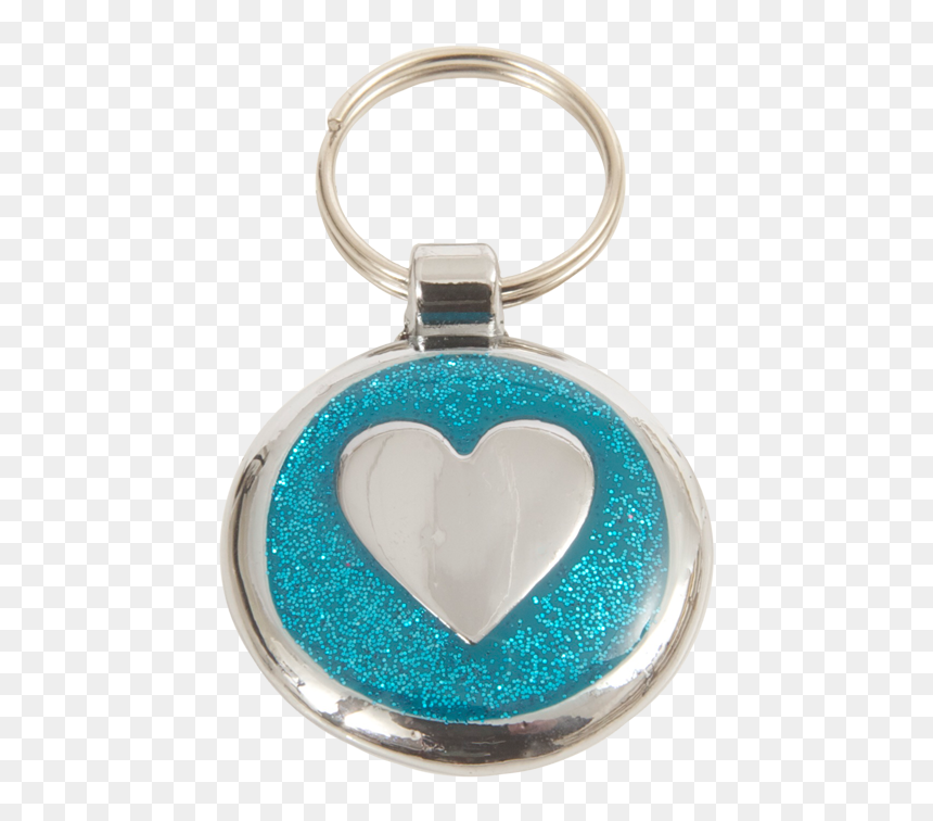 Luxury Designer Dog Tag Glitter Azure Blue Heart Shimmer - Keychain, HD Png Download - glitter heart png