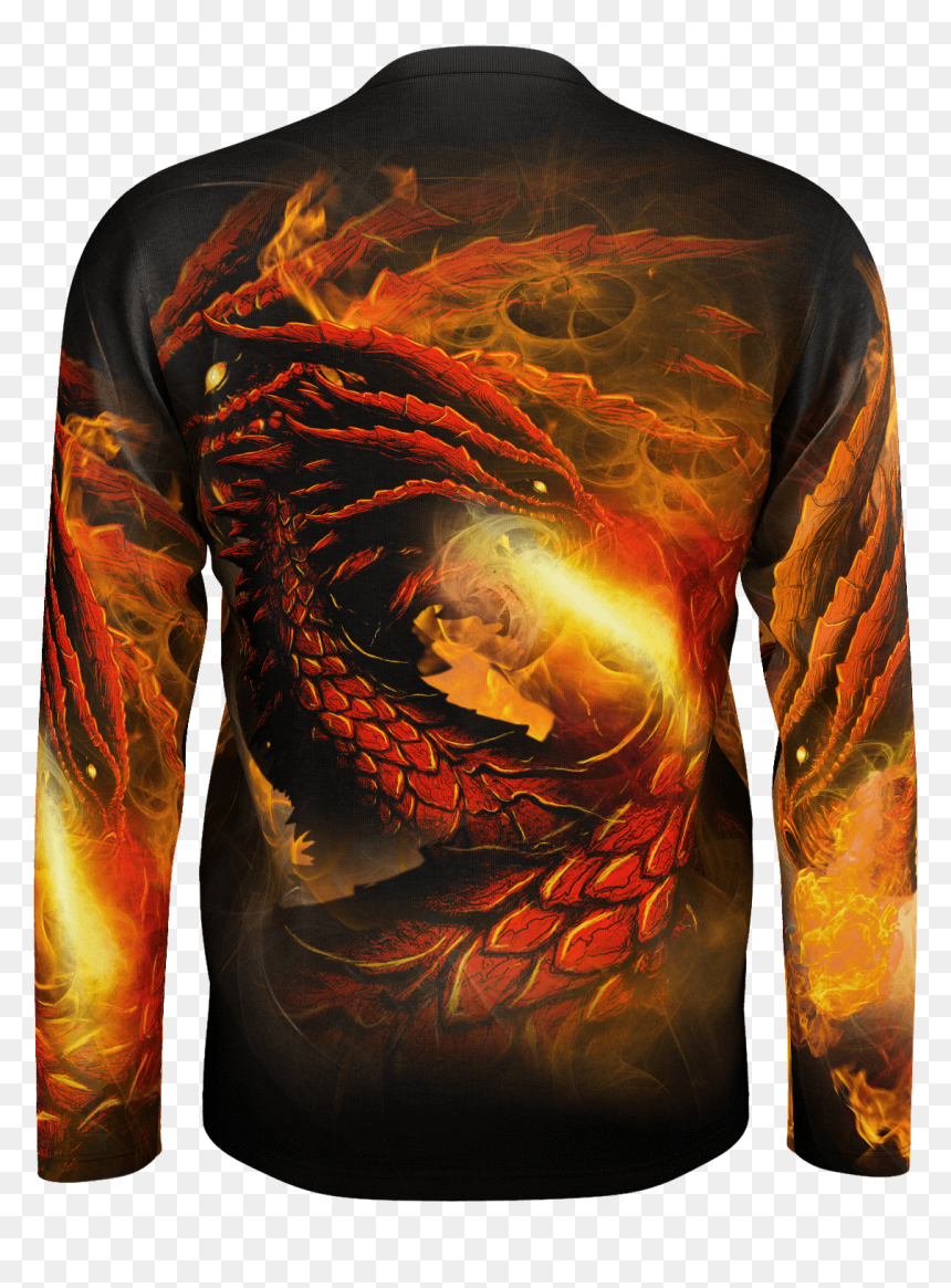 Long-sleeved T-shirt, HD Png Download - fire breathing dragon png