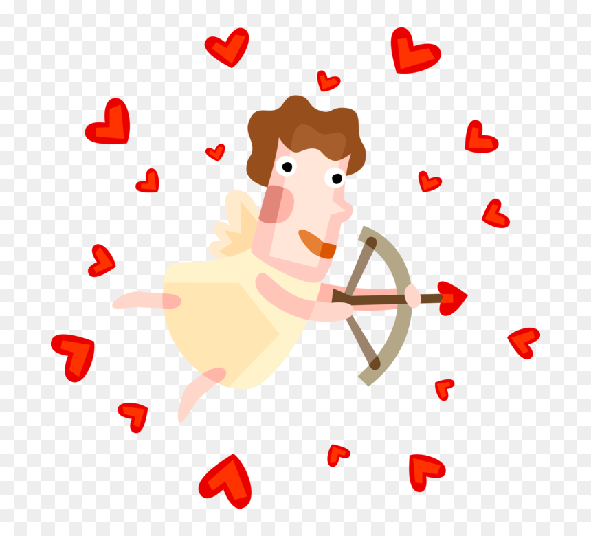 Vector Illustration Of Cupid God Of Desire And Erotic - Vector Graphics, HD Png Download - cupid arrow png