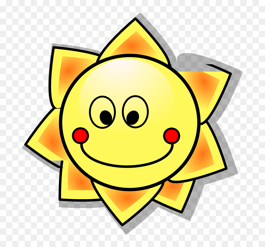 Sun, Solar, Sunshine, Cartoon, Hot, Summer, Smile Sun - Sole Clipart, HD Png Download - png smile