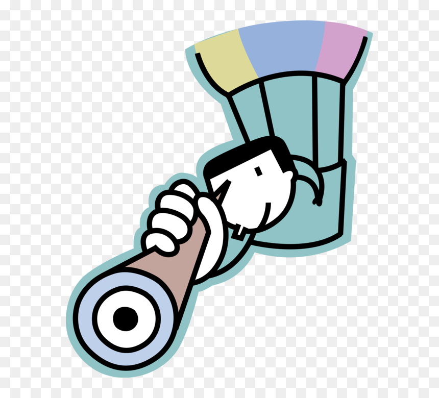 Vector Illustration Of Looking Through Optical Telescope - Illustration, HD Png Download - balloon vector png