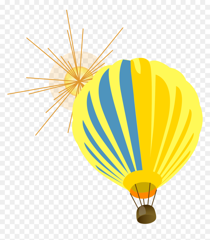 Hot Air Balloon Yellow Vector Clipart Image - Clip Art Hot Air Balloon Vector Png, Transparent Png - balloon vector png