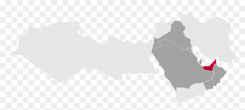 Map Middle East Southwest Asia, HD Png Download - uae flag png