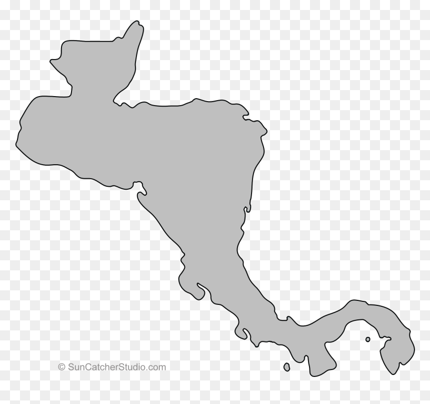 Outline Of Central America , Png Download - Ubicacion De Honduras En El Mapa De America, Transparent Png - america outline png