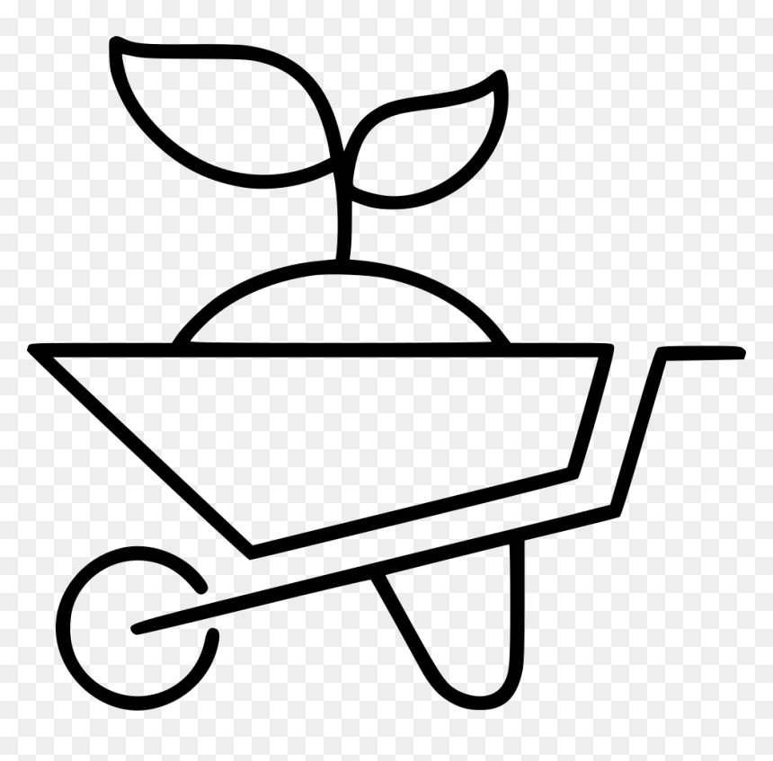 Line Art,coloring Art,parallel - Landscaping Icon, HD Png Download - wheelbarrow png