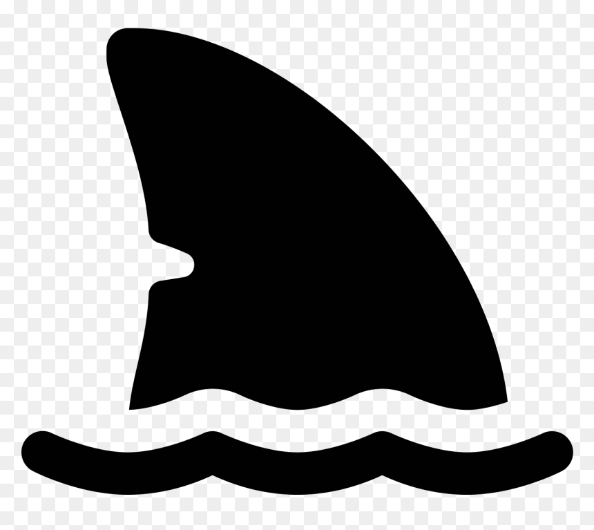 Vector Sharks Wave - Shark Vector, HD Png Download - wave silhouette png