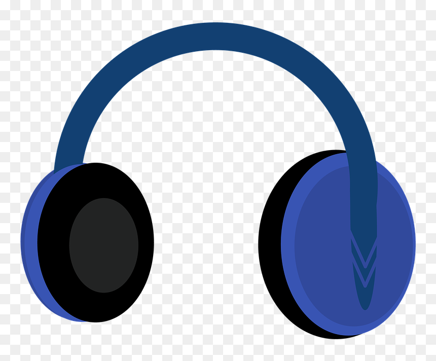 Headphones, Blue, Black, Vector, Illustration - Circle, HD Png Download - headphone vector png