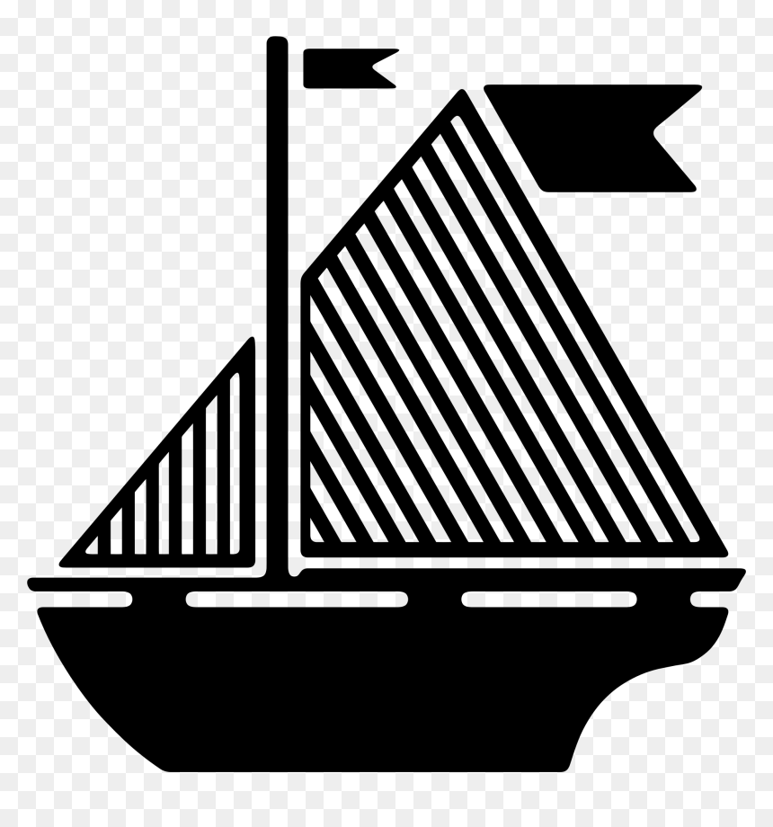 Sail Boat Silhouette Big - Boat Blue, HD Png Download - wave silhouette png