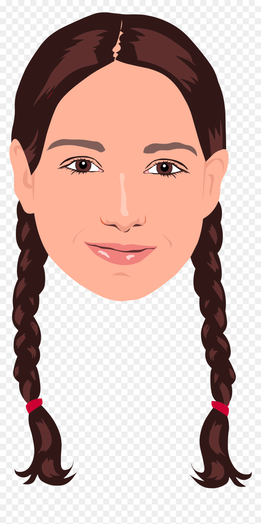 Portrait Clipart Woman Portrait - Girl Braided Hair Clipart, HD Png Download - woman clipart png