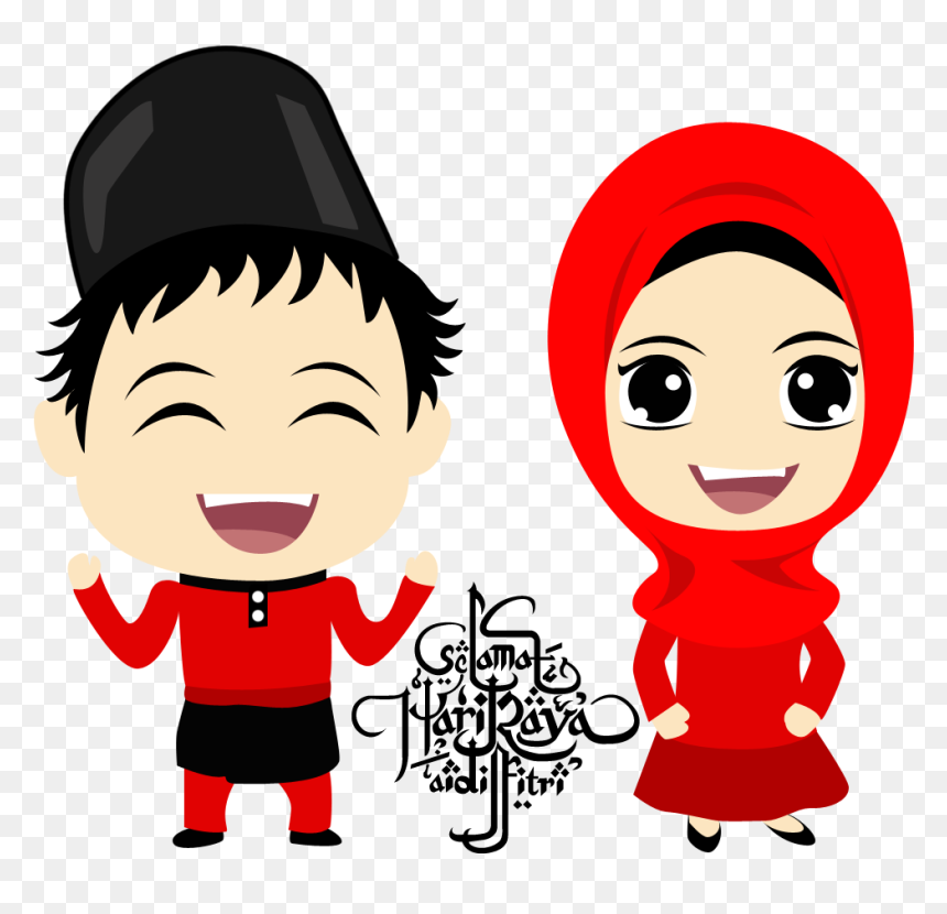 Thumb Image - Eid Mubarak Image Cartoon, HD Png Download - wedding couple cartoon png