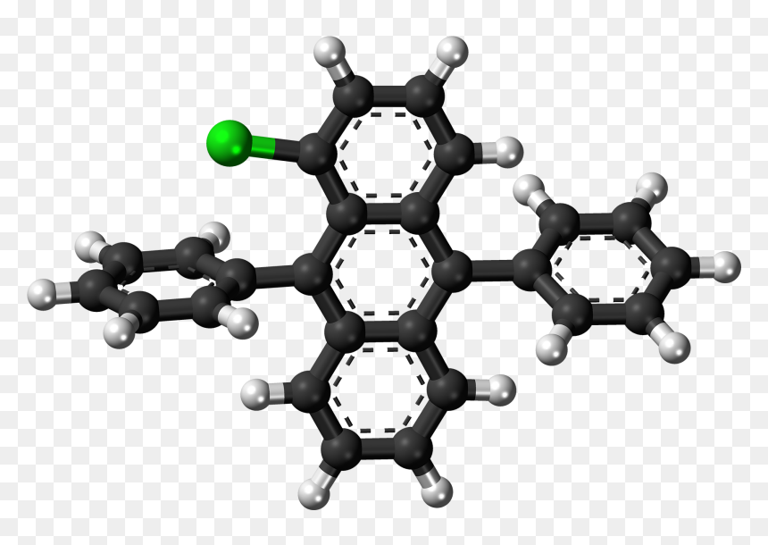 1 Chloro 9,10 Diphenylanthracene Molecule Ball - Size Of Diphenylanthracene Molecules, HD Png Download - 9 ball png