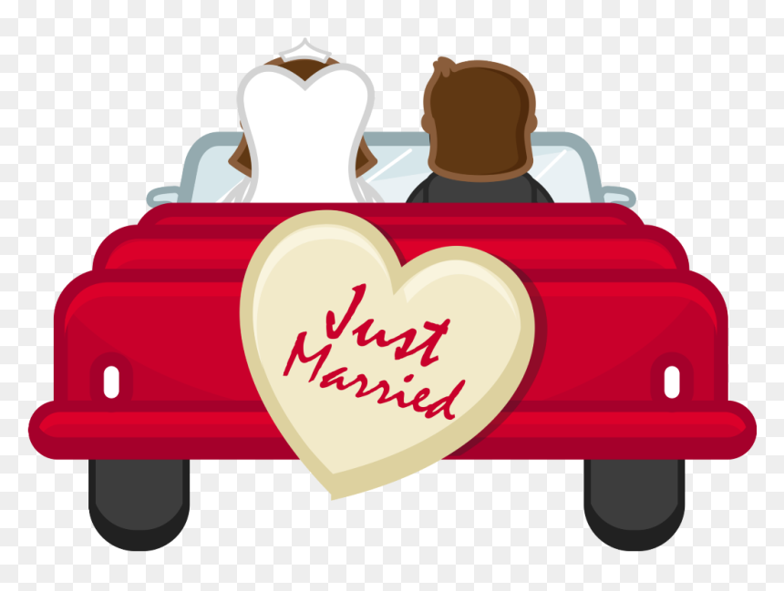 #ftestickers #cartoon #car #couple #wedding #justmarried - Just Married Car Png, Transparent Png - wedding couple cartoon png