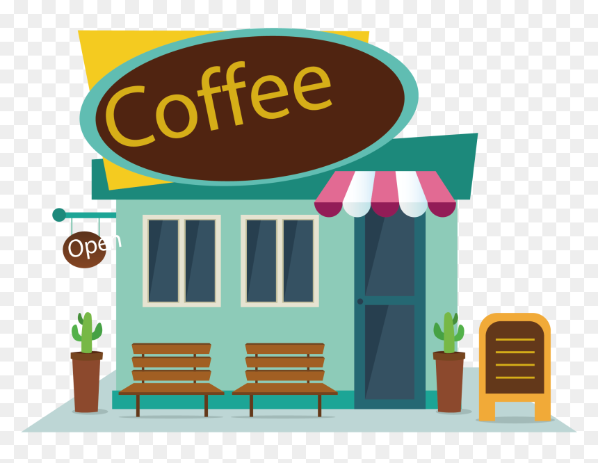 Shop Map Coffee Food Fast Vector Cafe Clipart - Coffee Shop Png, Transparent Png - fast png