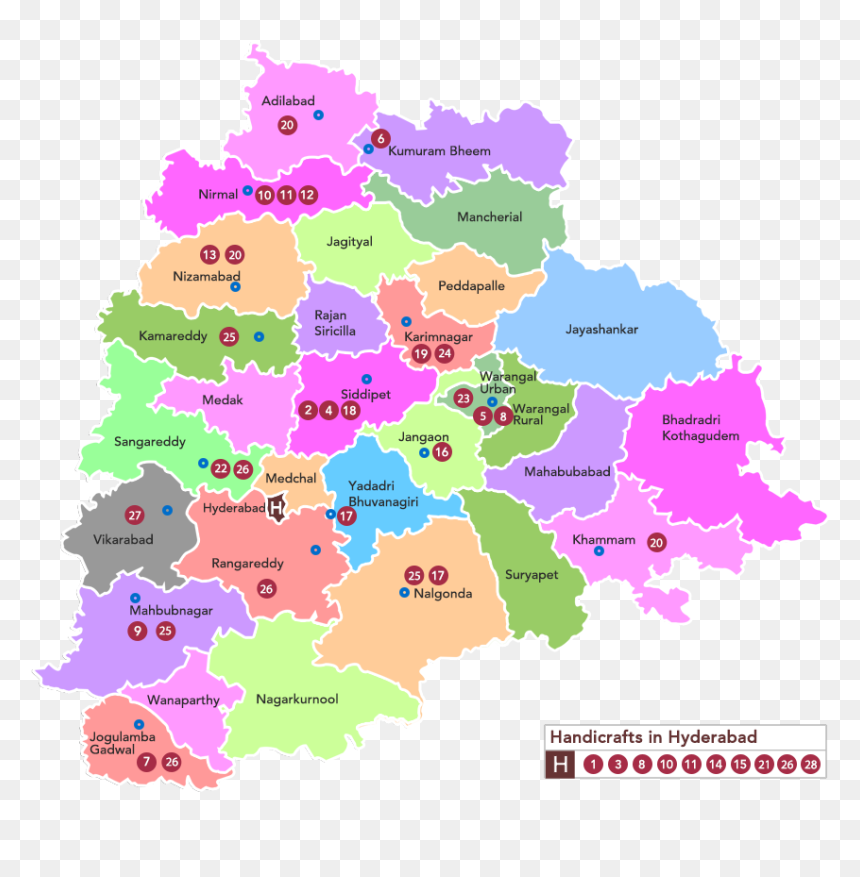 Golkonda Handicrafts Cluster Map - Golconda In Telangana Map, HD Png Download - handicrafts png