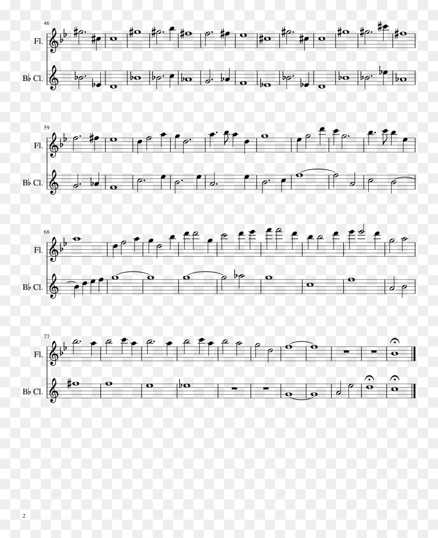 Thousand Years Sheet Clarinet, HD Png Download - elf movie png
