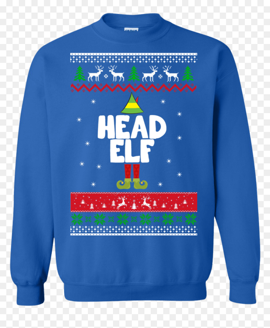 Head Elf Elves Ugly Sweater, Hoodie - Christmas Jumper, HD Png Download - elf movie png