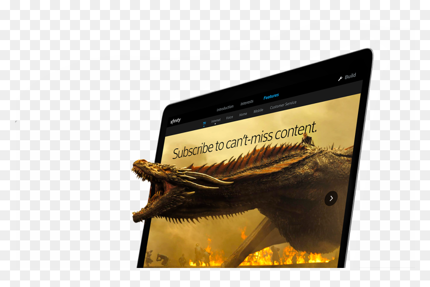 Xfinity Foreground Asset V2 - Harry Potter And Game Of Thrones Dragons, HD Png Download - xfinity png