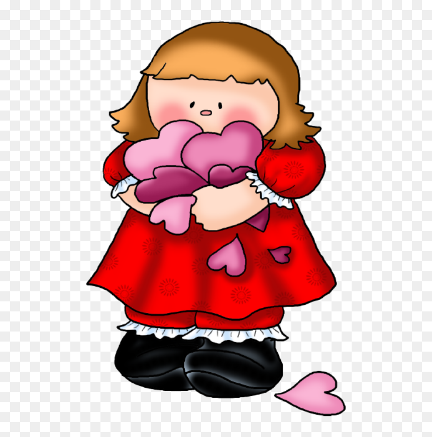 Valentines Day Clipart Stamp - Niñas Con Corazones, HD Png Download - lucy png